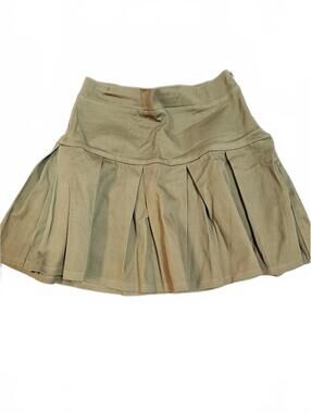 Hesperus Brown Pleated Mini Skirt With Side Zip Women's Size M
